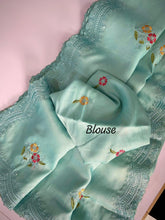 Tussar Cotton Floral Sequence Embroidery Work Saree